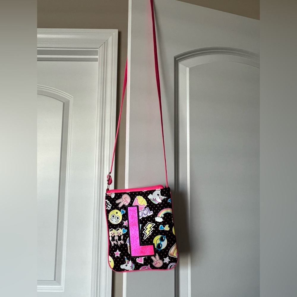 Justice Vibrant Pink Emoji Crossbody